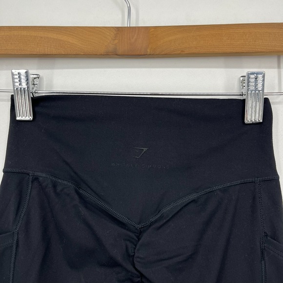 Gymshark Whitney Simmons Leggings Black Size XS Black Solid Pockets High Rise - Picture 7 of 8